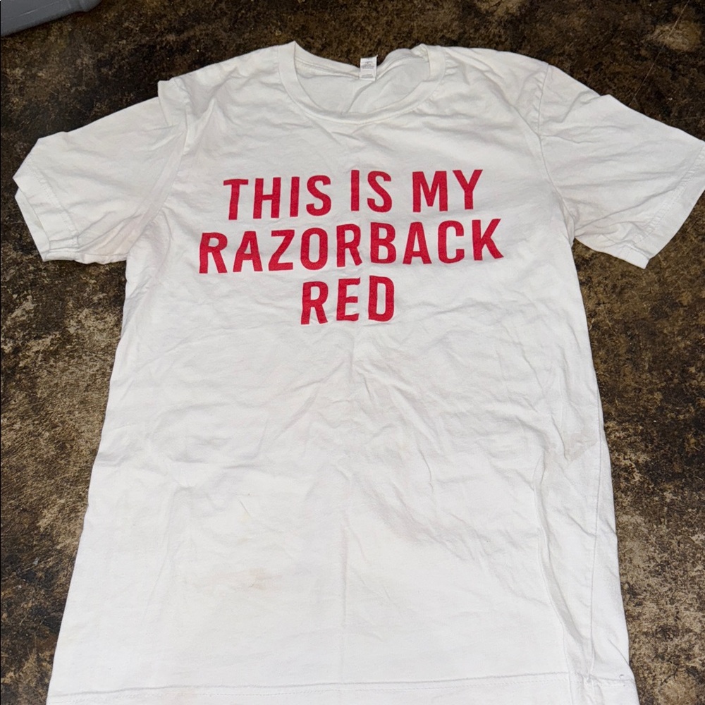 Bella Canvas White Tee with Bold Red Text